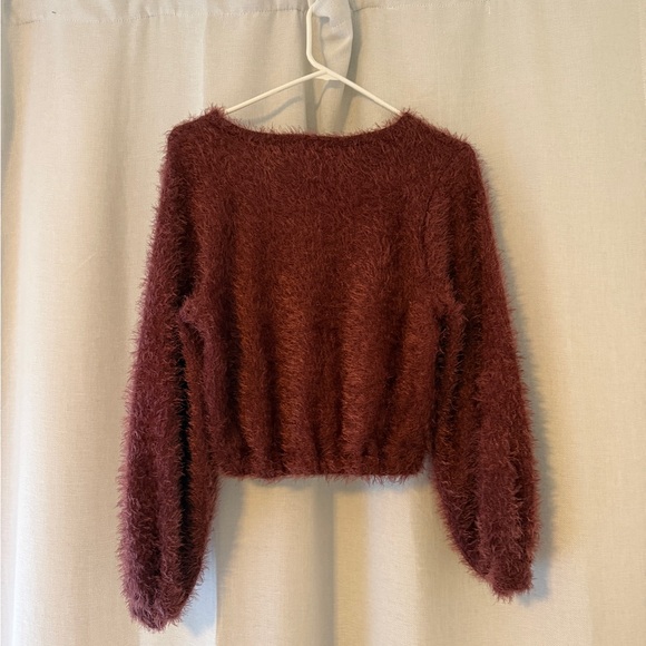 Altar'd State Sweaters - Altar'd State Maroon Fuzzy Sweater